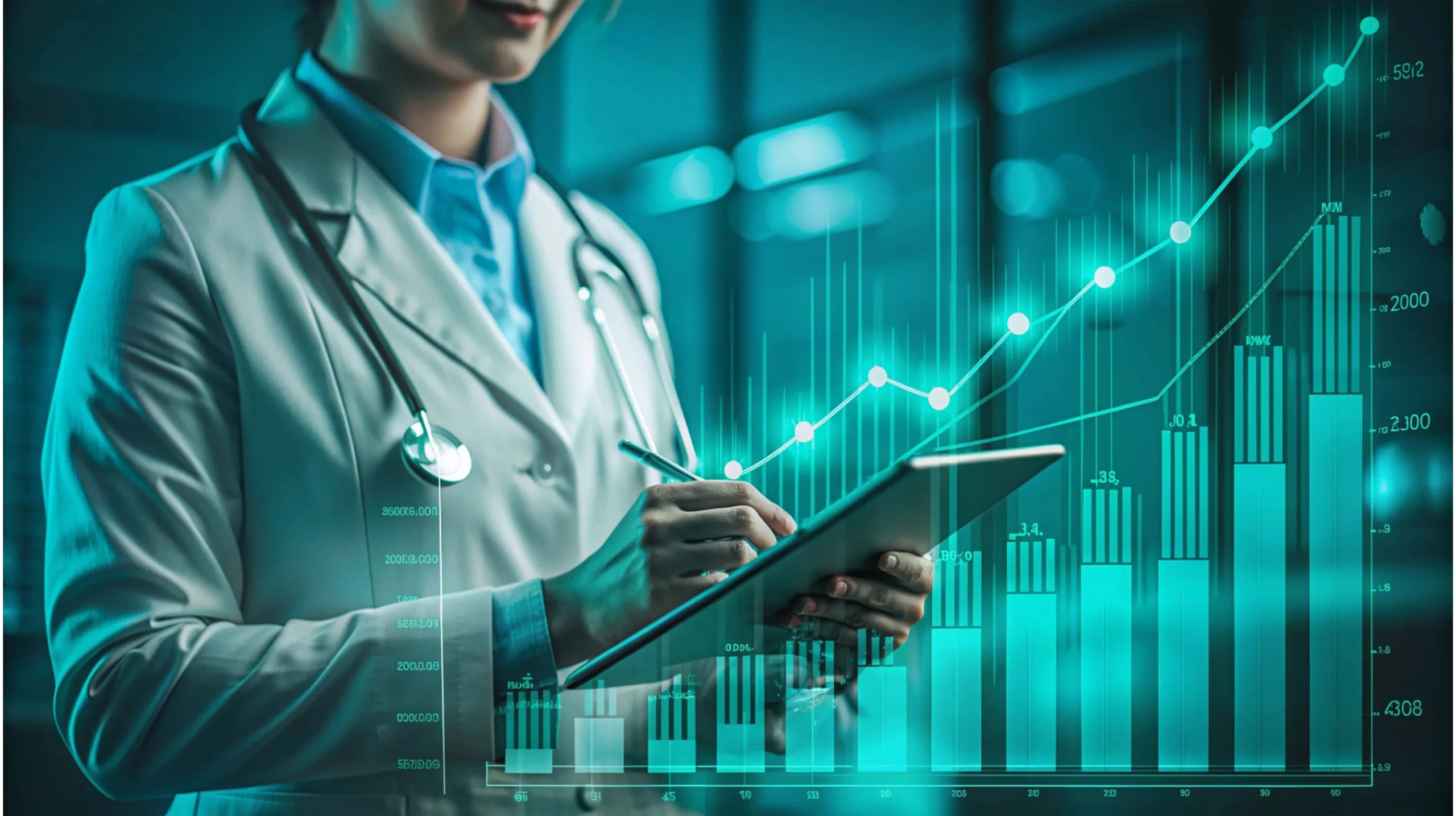 Toto2 back 0004 healthcare business medical data growth graph business chart doctor work with professional team